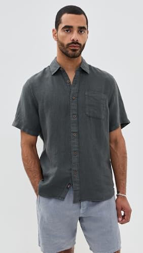Faherty Men's Palma Basketweave Linen Shirt2