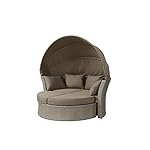 Strandkorbwerk Liegeinsel Miami Polyrattan Grey Cane