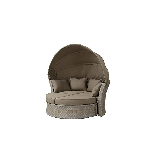 Strandkorbwerk Liegeinsel Miami Polyrattan Grey Cane