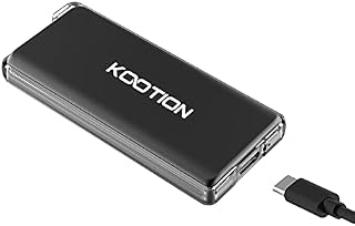 Kootion Portable SSD Drive USB C Ultra-Light 250G External SSD Hard Drive USB 3.1 Gen 2 Type C Mini Solid State Drive with Type A to C Cable Frame with Loop for Carrying Lanyard