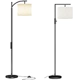 SUNMORY Black Arc Floor Lamp and Black Modern Floor Lamp,Metal Standing Lamps with Hanging Lampshade