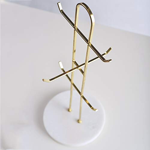 Marble Gold Plating Mug Holder Coffee Cup Holder Rack Drinkware Rack Kitchen Accessories Storage Tea Cup Organizer Drinkware Rack Holds 6 Cups