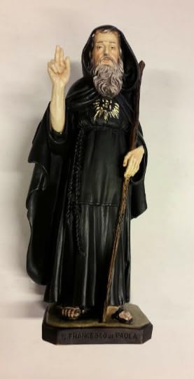 Generico ArteSacraCaravaggio Statua di San Francesco da Paola cm 28 (11,02 inches) in marmo resina decorata a mano di produzione artigianale italiana