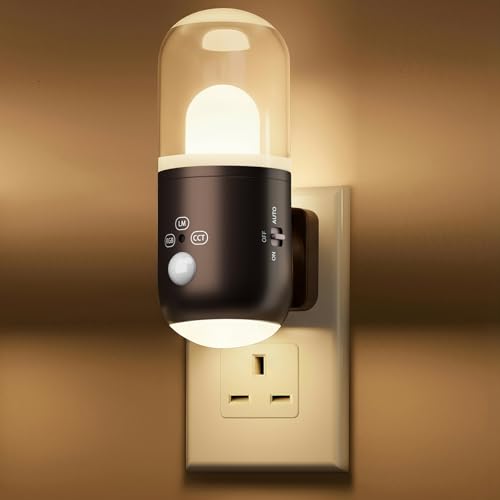 SuglanBee Night Light Plug in Wall with Motion Sensor & Dusk to Dawn Sensor