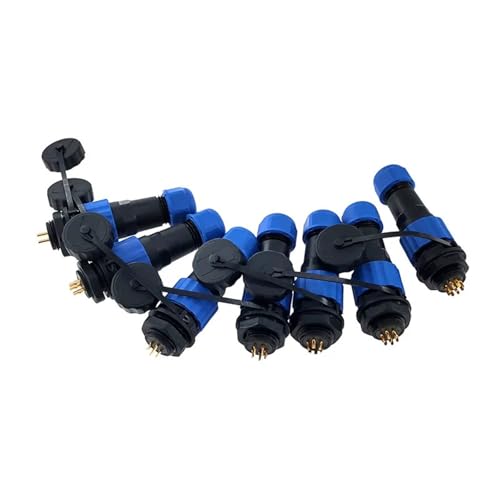 Conector SP16 impermeable de 7 pines con tuerca trasera para cable de alimentación industrial 4