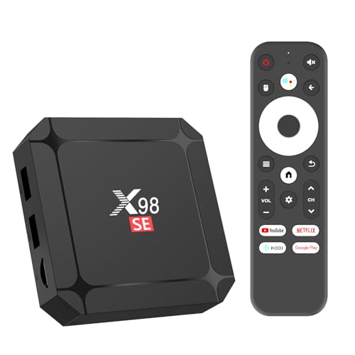 Puersit Boîtier TV Android 10, Box Android TV X98SE Avec Allwinner H313 Quad Core Arm Cortex A53 CPU Support 4K HD Dual WiFi 2.4G 5.8G/WiFi6 BT5.0 Mando a Distancia Bluetooth 100M LAN Enternet