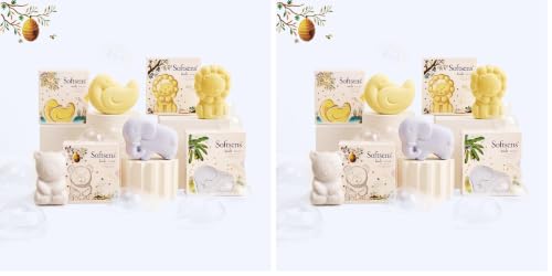 Image of Softsens Assorted Kids Soap 75g each ( Pack of 8 x 75g) | Gentle Nourishing Care with Shea Butter & Natural Milk Cream, Dermatologist Tested Baby Soap, Moisturizing Animal Shape Bar Soap For Toddlers & Kids 2-10 Years