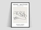  Crazystore Leinwanddruck 50x70cm ohne Rahmen Henri Matisse Poster Matisse Essenz der Linie Matisse Poster Henri Matisse Blatt Matisse Koralle Leinwandmalerei