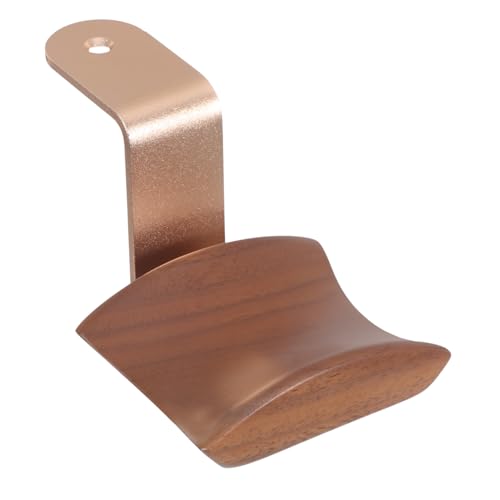 BUTIFULSIC Wall Mount Headphone Stand Hook, Walnut Wood and Aluminum Alloy Headset Holder Rack, Space-Saving Design for Gaming and Music Over-Ear Headphones, Universal Fit for Random Color