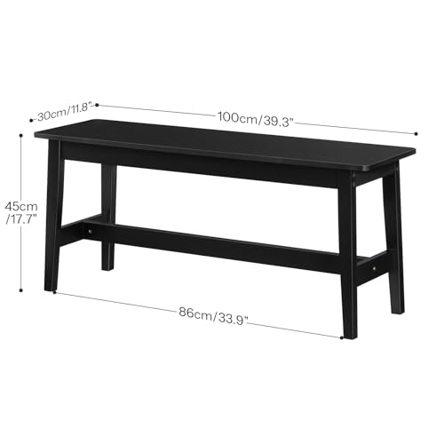 Image of HOOBRO 39.3'' Bamboo Dining Bench, Farmhouse Kitchen Table Bench, Kitchen & Living Room Furniture, Easy to Assemble, Sturdy and Stable, Black BK03CD01G2