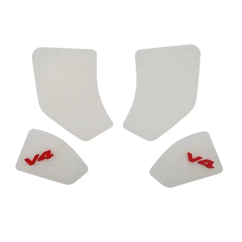 Stickers réservoir Panigale V4 protection en silicone blanc premium pour moto de course