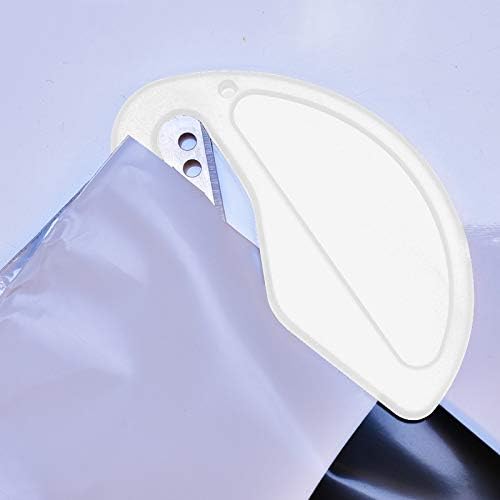 3 Pack Letter Openers Envelope Slitters, Plastic Mail Opener with Blade Paper Knife, Pure White