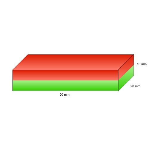 imán de neodimio de bloque, Bloque 40x12x10mm N38SH Níquel, imanes de