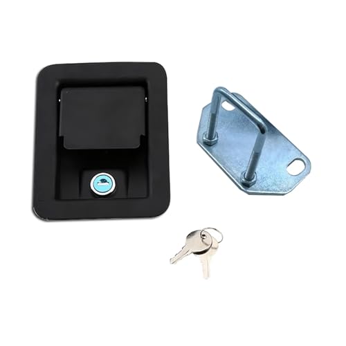 MS866-5 Plane Lock Zinc Alloy Car Paddle Entry Latch Handle with Keys Camper-Trailer Pull Type Panel Safety Door Upgraded Locks 1Pcs
