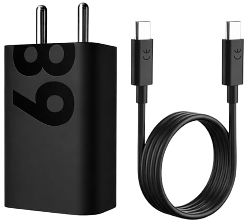 Image of 68W PD GaN TurboPower Fast Charging Compatible for Motorola Edge 60 Fusion /Edge 50 Fusion /Edge 50 Ultra /50 Pro /Razr 50 Ultra /Moto G45 /G54 /G64 /Moto E40 /Moto G35 | Original Charging Speed (Black)