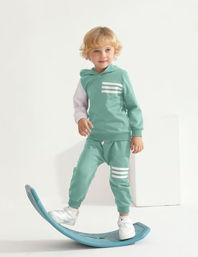 Image of Toddler Boy Clothes Long Sleeve Hoodie Sweatsuits Tops and Pants 2Pcs Boys Fall Winter Outfits Set