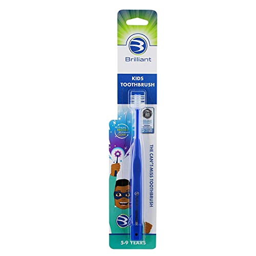 Brilliant Kids Toothbrush Patented Round Design for Easy and Effective Brushing - Two Time Dental Advisor Manual Toothbrush of The Year, 24 Pack, Royal Blue