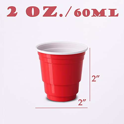 image for HAOZAN 100ct 2oz. Mini Red Shot Cups, Disposable and Small Size Perfec