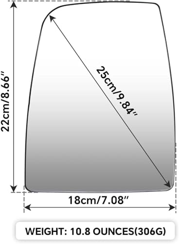 Rétroviseur en verre de rétroviseur latéral Transit T150 T250