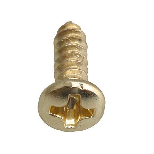 Ruiling Pack Of 50 Gold Electric Guitar Pickguard Backplates Mounting Screws, Electric Guitar Bass Cover Plate Screw For St Tl Lp Sg Guitar Parts #TOP17