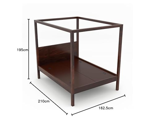 Image of Sheesham Solid Wood Queen Size Charlie Poster Bed for Home| Beautiful Bedroom (Queen, Charlie)