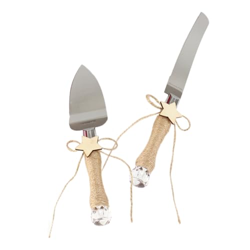 GRIRIW 1Set Christmas Cake Cutter and Server Stainless Steel Cake Spatula and Serving Tool with Decorative Handle for Weddings and Holiday Desserts