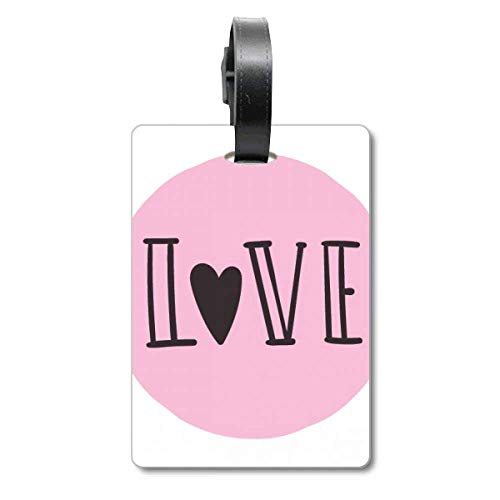 Étiquette de valise rose Love pour voyager avec amour et élégance