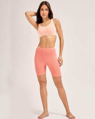 Image of URBAN ADVENTURE High Coverage Premium Cotton Spandex Mid Waist Elastane Stretch Shorties - Gym -Cycling Shorts /Tights for Women