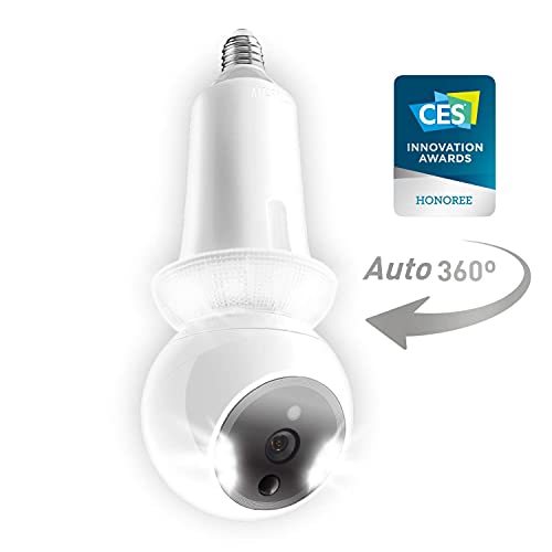 Amaryllo Zeus: Biometric Auto Tracking Light Bulb PTZ Wi-Fi Security Camera with Face Recognition, Support Fire Warning, Support Person, Vehicle, and Pet Detection, 1080p FHD, Night Vision, E26 - Thumbnail 3