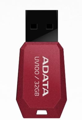 ADATA UV100 32GB USB 2.0 Slim & Capless Flash Drive, Red (AUV100-32G-RRD)