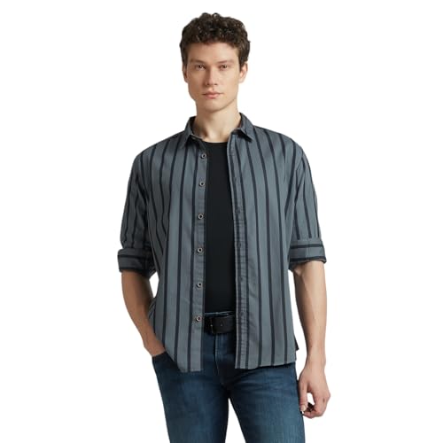 Image of Pepe Jeans Men's Casual Shirt | Striped Shirt for Men| Regular Fit | Vertical Stripes | Full Sleeve | Available in Plus Size