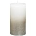 Produktbild bolsius Stumpenkerze Rustik metallic weiß/Silber - Höhe: 13 cm, Durchmesser: 6,8 cm