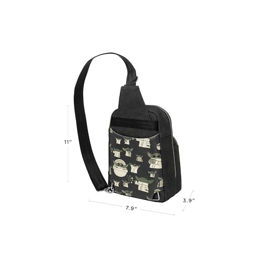 Petunia Pickle Bottom Criss-Cross Sling Bag for Women & Men, Adjustable Strap for Custom-Fit, Spacious Main Pocket, Lightweight, Stylish & Practical for Everyday Use (Disney Star Wars, The Child)4