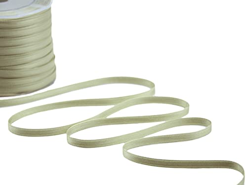 Furlanis - Ruban Satin Double Face, Tissu Italien - Vert Sauge, 6 mm x 25 m