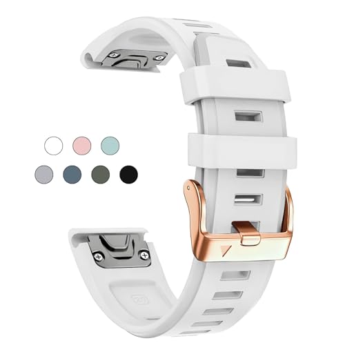OUTVI 20mm Watch Band for Garmin fenix 5s fenix 6s fenix 7s pro soft silicone with Rose Gold buckle...