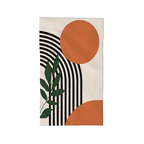 Mid Century Boho Hand Towel Bohemian Abstract Leaves Kitchen Dishes Towels For Shower Pool Beach Spa Gym Yoga Travel #TOP15
