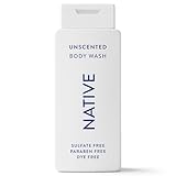 Native Body Wash Contains Naturally Derived Ingredients | For Women & Men, Sulfate, Paraben, & Dye Free Leaving Skin Soft and Hydrated |Unscented 18 oz