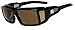 Hillcrusher Mens Fits 61mm Over Prescription Glasses Hiking Polarized Sunglasses (Black, Amber)