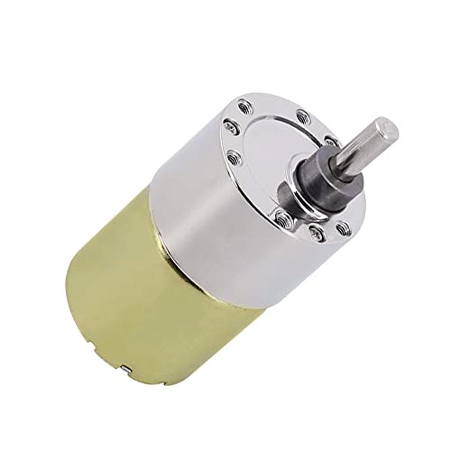 520 High Torque Micro Brush Dc Motor Low Speed Gear Reduction Motor Eccentric Shaft Gearbox Diameter 37Mm High Torque All Metal Gear Electric Micro Gear Motor(12 Volt, 200Rmp) #TOP5
