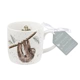 Royal Worcester Wrendale Designs - Taza de café grande de 14 onzas con diseño de perezoso, apta para microondas y lavavajillas