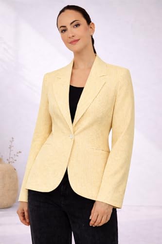 Image of SaintX Women's 4-Way Stretchable Stripe Design Formal Blazer | 3D Bubble Texture Fabric|Casual & Office Wear | Fully Lined | Elegant Regular Fit | Lightweight Summer Special Jacket (WB02)