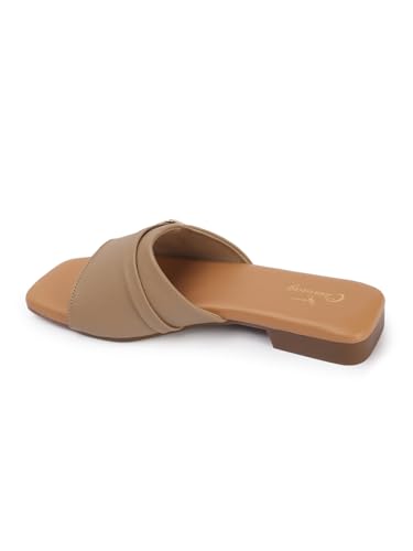 Image of CHINRAAG Flat Sandal for women and Girl's Colour : Beige