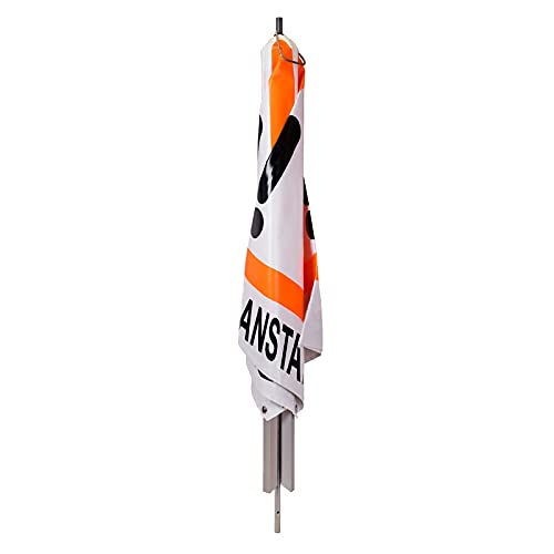 Warnpyramide/Faltsignal - VERMESSUNG - VZ101Ausrufezeichen (1 - tagesleuchtend weiß, 90 cm schwer mit Federmechanismus