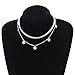 Produktbild Jovono Boho Mehrschichtige Pailletten Anhänger Chokerhalsketten Mode Halskette Kette Schmuck für Frauen und Mädchen (silber)