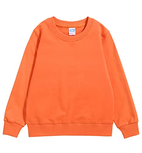 Unisex Toddler Kids Long Sleeve Thin Pullover Sweatshirt Boys Girls Cotton Crewneck Solid Sport T-Shirt (RD3, 3-4 Years)