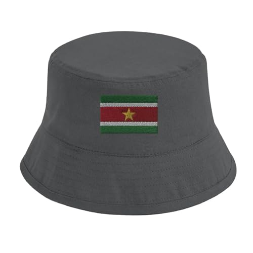 Chapeau Bob Drapeau du Suriname en tissu léger et confortable pour adulte
