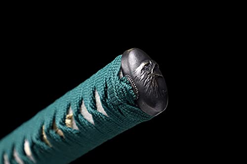 Shengsword Razor Sharp Clay Tempered T10 Steel Blade Choji Hamon Japanese Samurai Katana Sword Full Tang (Clay Tempered T10 Steel Choji Hamon-Eagle) #TOP5