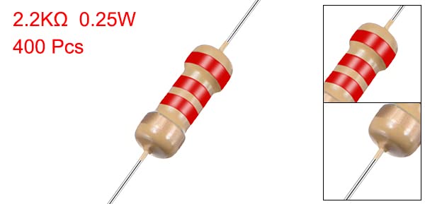 YOKIVE 100 Resistencias De Película De Carbono – 1W 2.2 Ohm, 5% Tolerancia, 4 Bandas De Color – Para DIY, Reparaciones Y Proyectos Electrónicos