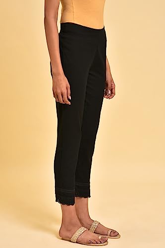 Image of W for Woman W Cotton Blend Strechable Slim Pants for Women | Cotton Blend Slim Pants for Women | Trousers for Women