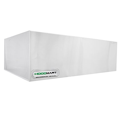 HOODMART 7’ Pizza Deck Oven Heat and Fume Hood Type 2 | Stainless Steel Restaurant Vent Hood with Grease Filters | Commercial Kitchen Equipment Made in USA